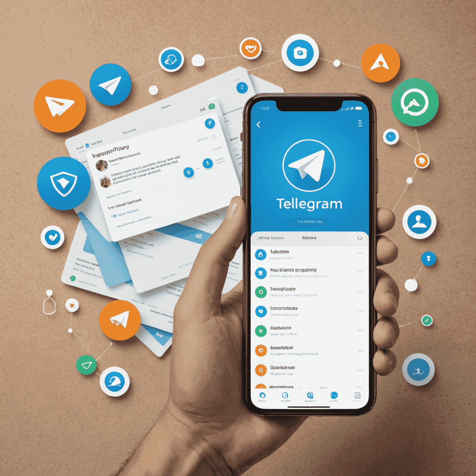 Інтерфейс Telegram з виділеними налаштуваннями безпеки та приватності